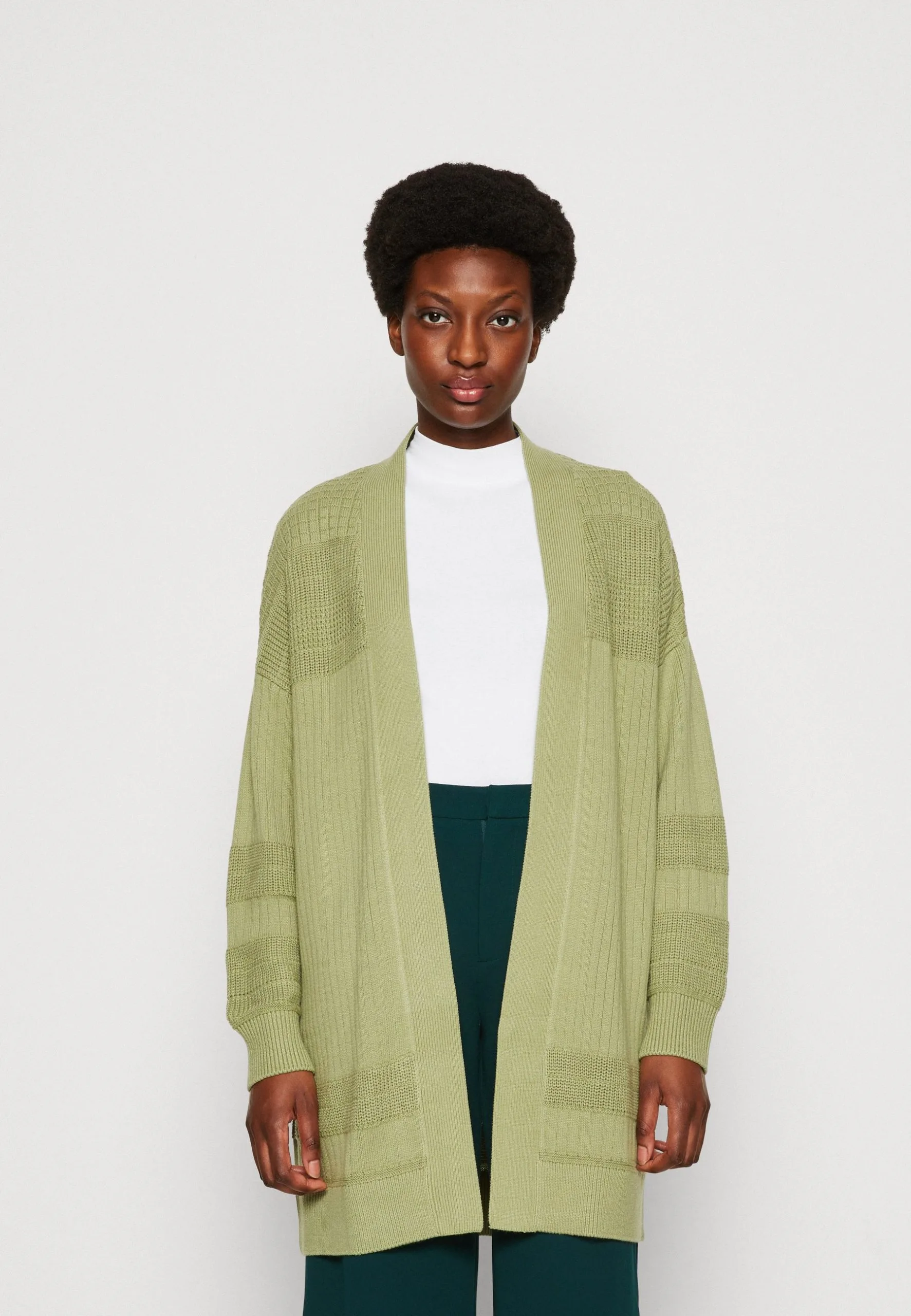 Edc By Esprit Mix - Cardigan - Light Khaki 3 Edc By Esprit Mix - Cardigan - Light Khaki