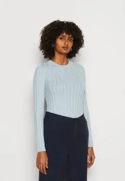 Edc By Esprit F Sus Basic- Strikkegenser - Light Blue