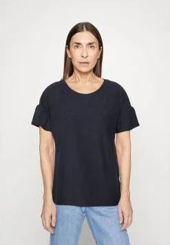 Edc By Esprit Open Structure - T-Shirts Med Print - Navy