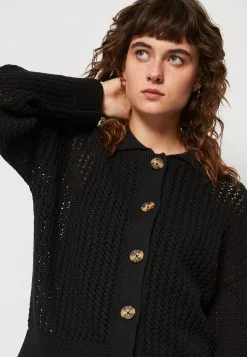 ESPRIT Struct Card - Cardigan - Black -ESPRIT Butikk 1bd038b384024024af452a9080591565