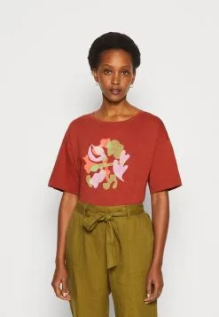 ESPRIT T-Shirts Med Print - Terracotta