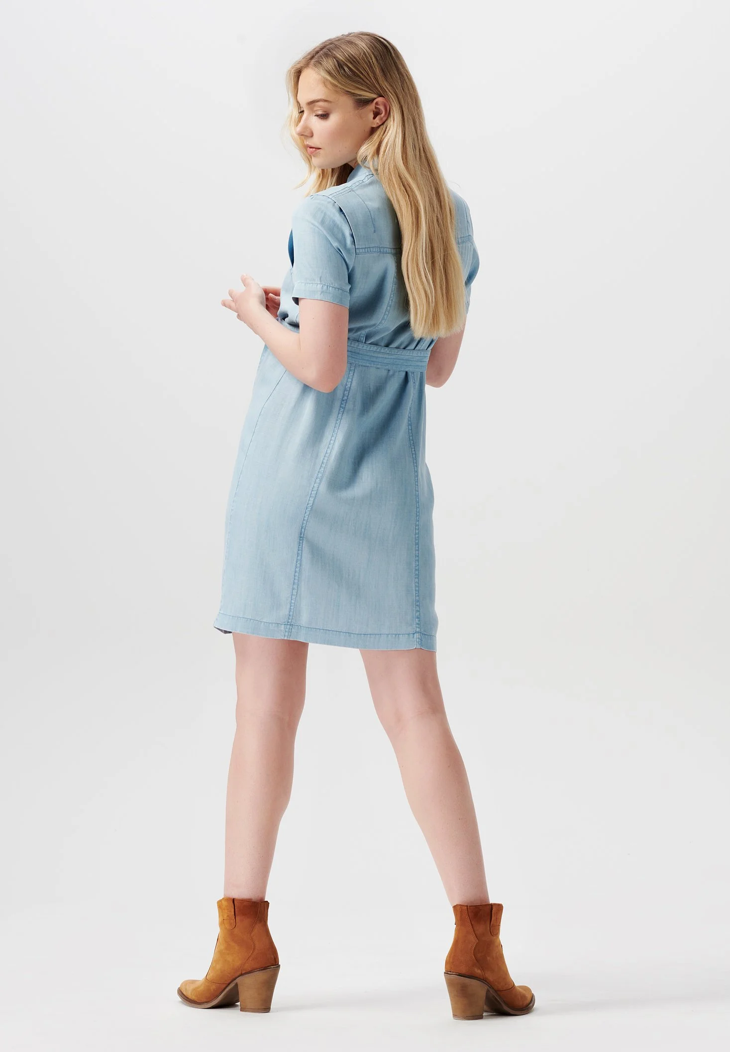 Nursing Short Sleeve - Skjortekjole - Lightwash 5 Nursing Short Sleeve - Skjortekjole - Lightwash - Bilde 3