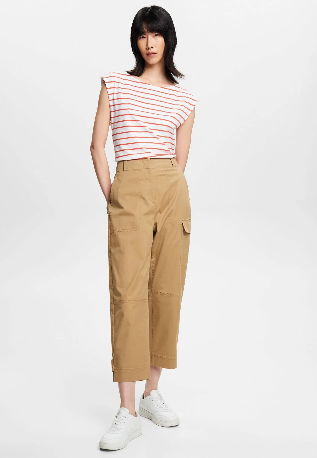 ESPRIT Sslv Stripe - T-Shirts Med Print - Orange Red 4 ESPRIT Sslv Stripe - T-Shirts Med Print - Orange Red - Bilde 2