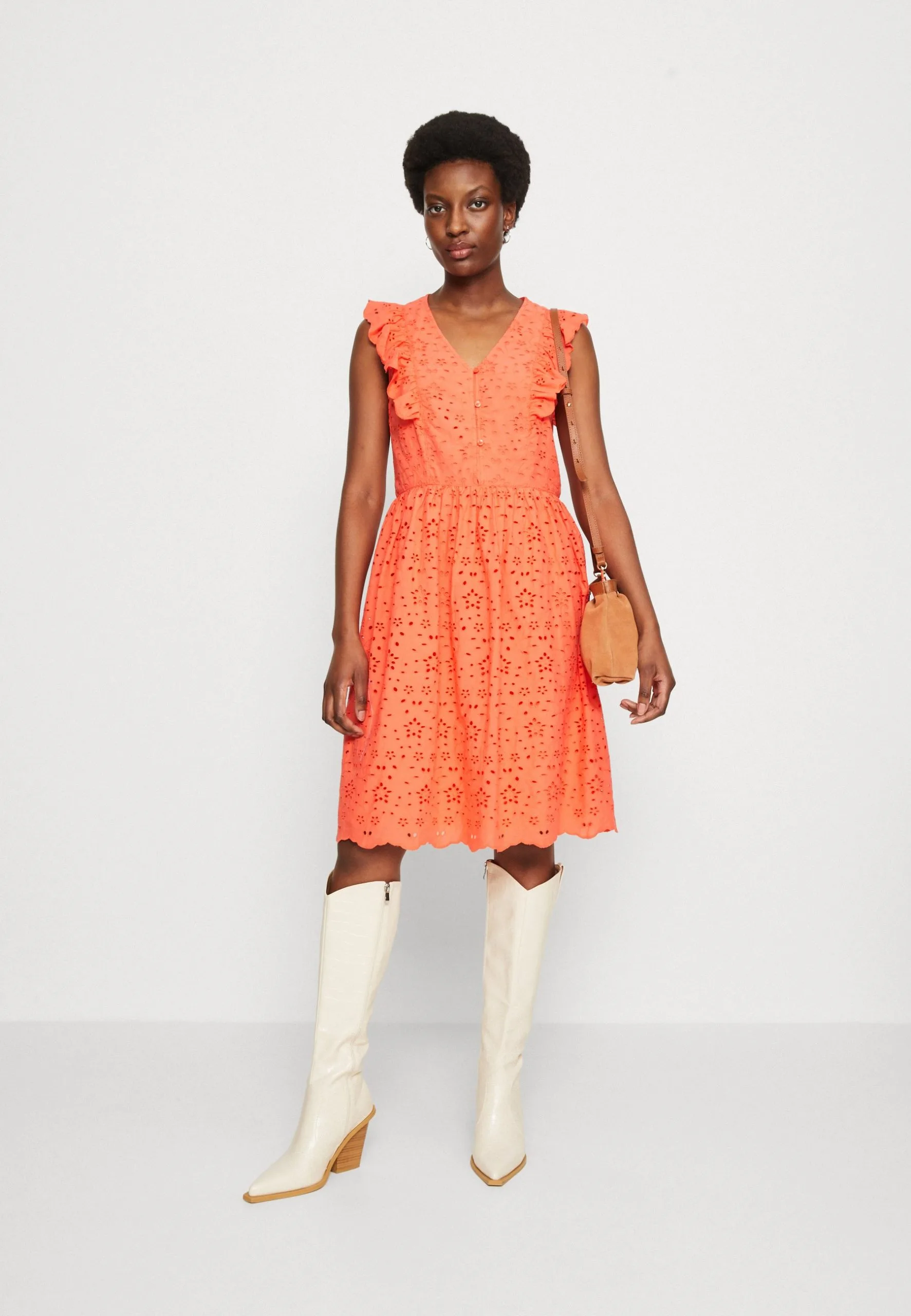 Edc By Esprit Anglaise D - Kjole - Coral Orange 4 Edc By Esprit Anglaise D - Kjole - Coral Orange - Bilde 2