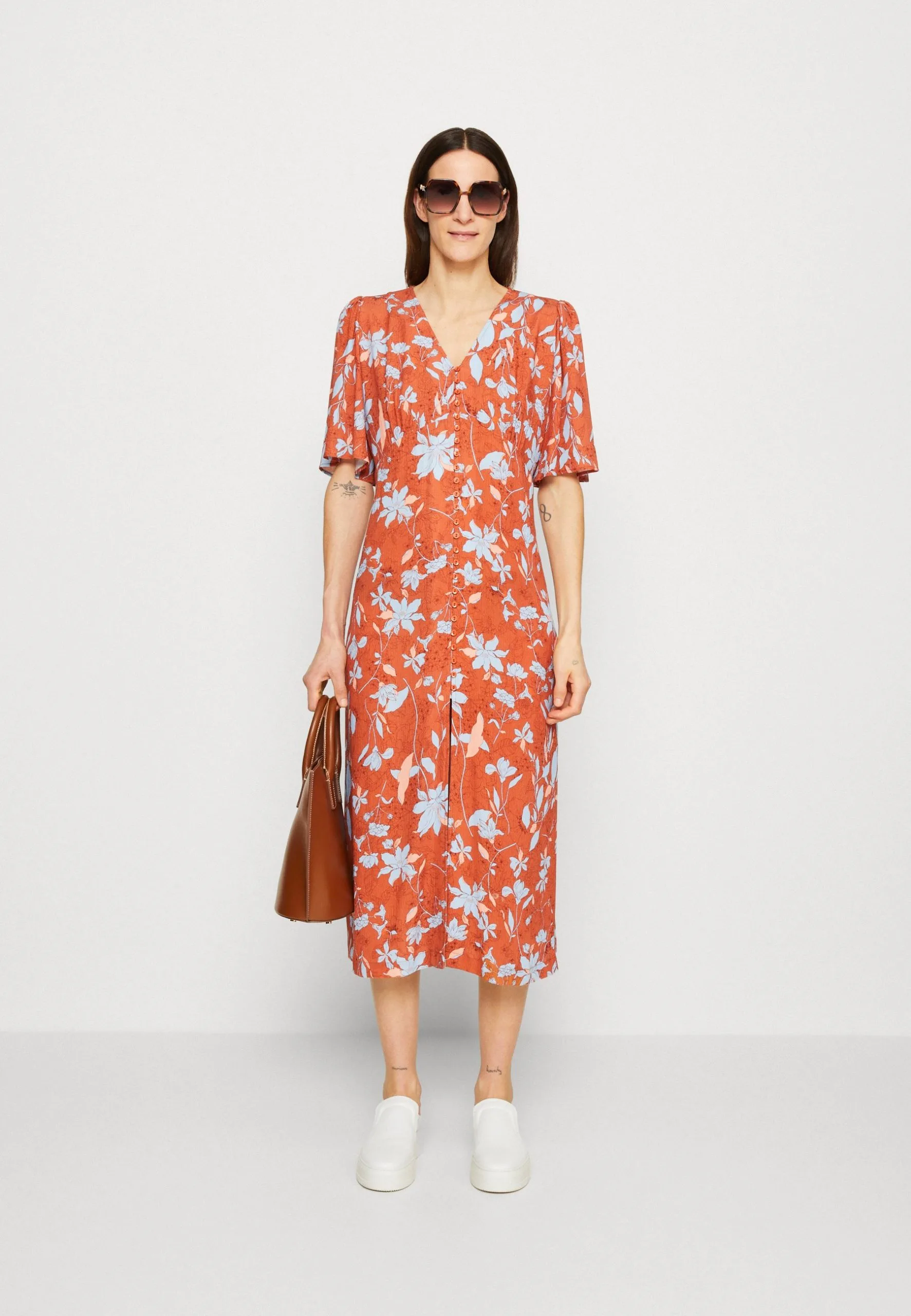 ESPRIT Dress - Skjortekjole - Coral Orange 4 ESPRIT Dress - Skjortekjole - Coral Orange - Bilde 2