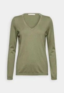 Edc By Esprit V Neck- Strikkegenser - Light Khaki -ESPRIT Butikk 3c854f158fcf40adbc9d57ae538bfc89