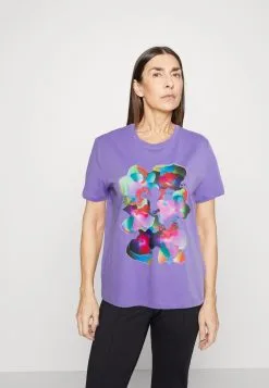 Edc By Esprit Tee - T-Shirts Med Print - Purple