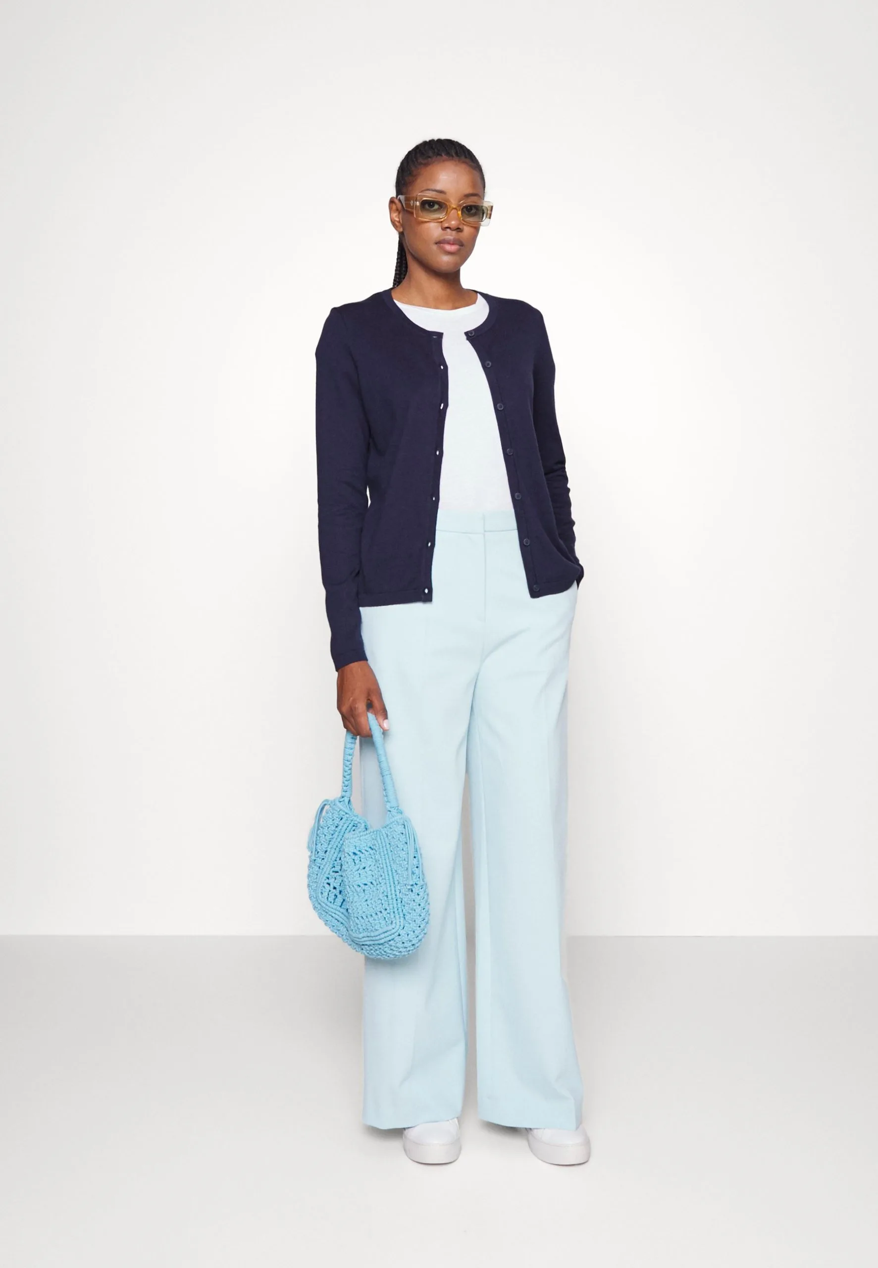 Edc By Esprit Basic Crewneck- Cardigan - Navy 4 Edc By Esprit Basic Crewneck- Cardigan - Navy - Bilde 2