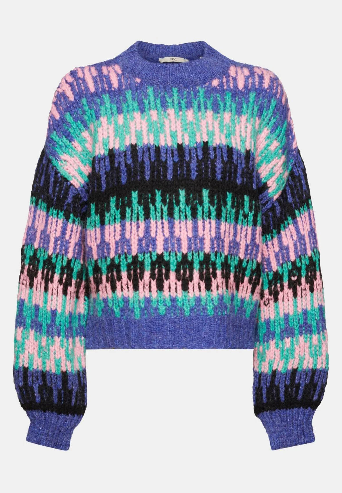 Edc By Esprit Cropped Jacquar - Strikkegenser - Bright Blue 9 Edc By Esprit Cropped Jacquar - Strikkegenser - Bright Blue - Bilde 7