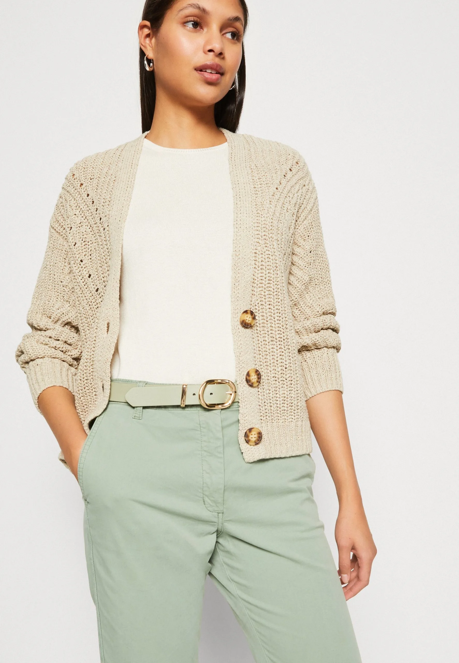 ESPRIT Tape Stitch - Cardigan - Light Taupe 6 ESPRIT Tape Stitch - Cardigan - Light Taupe - Bilde 4