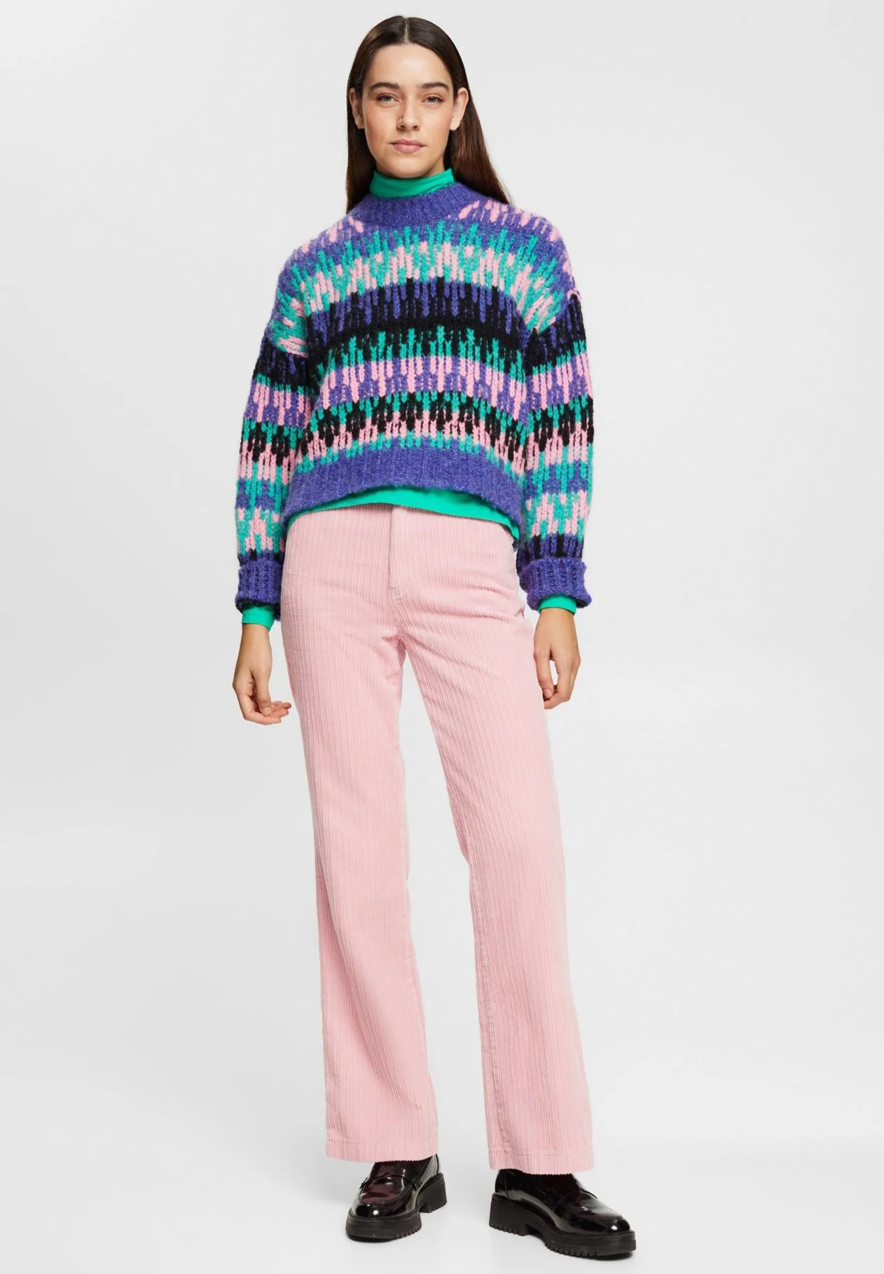 Edc By Esprit Cropped Jacquar - Strikkegenser - Bright Blue 4 Edc By Esprit Cropped Jacquar - Strikkegenser - Bright Blue - Bilde 2