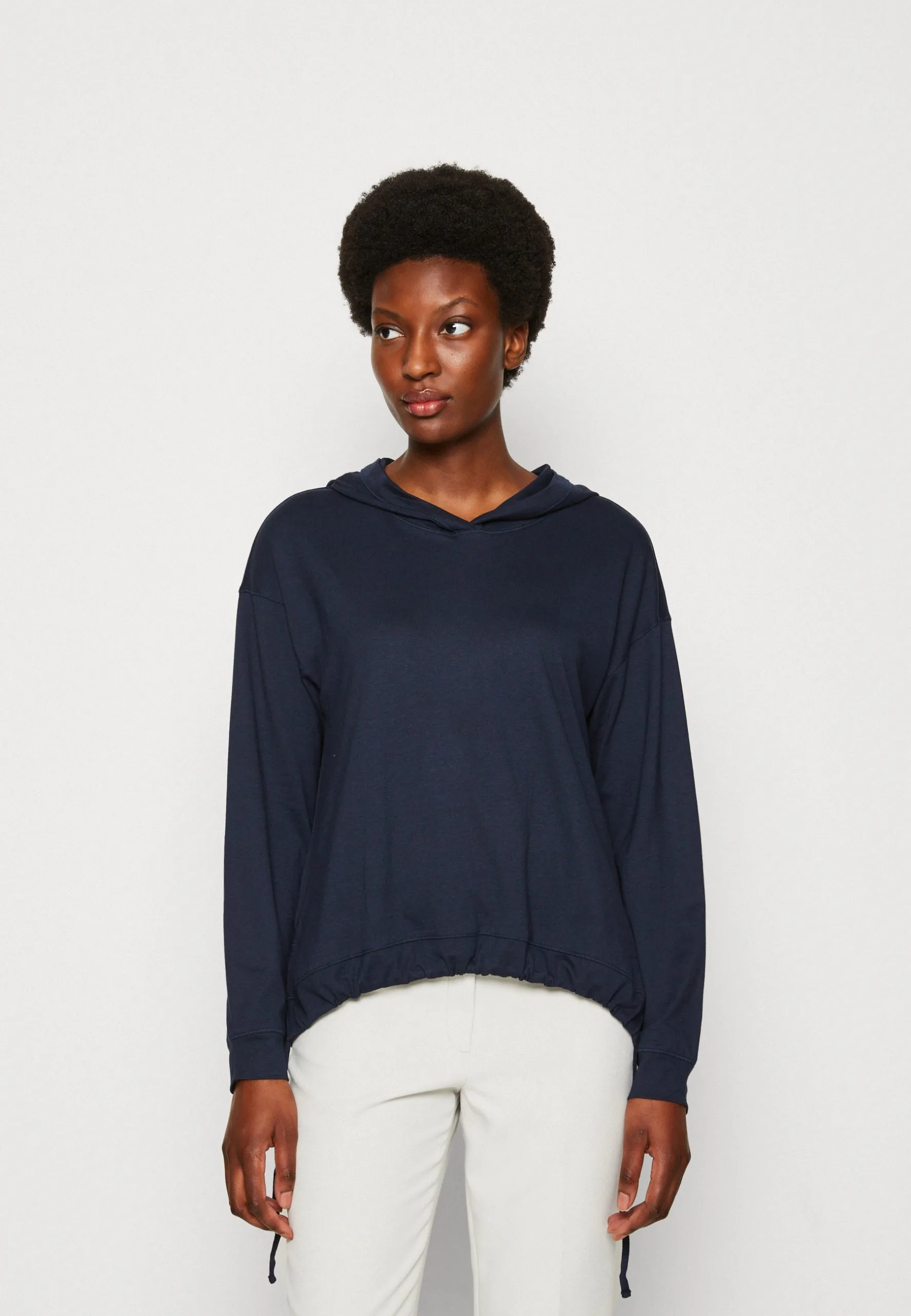 ESPRIT Bubble Hem Tee - Topper Langermet - Navy 3 ESPRIT Bubble Hem Tee - Topper Langermet - Navy