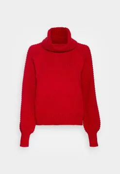 Edc By Esprit Neck Sweater - Strikkegenser - Dark Red