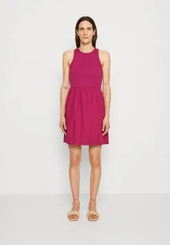 Edc By Esprit Fab Mix Dress - Kjole - Dark Pink