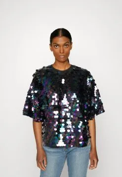 Edc By Esprit Sequins - T-Shirts Med Print - Black