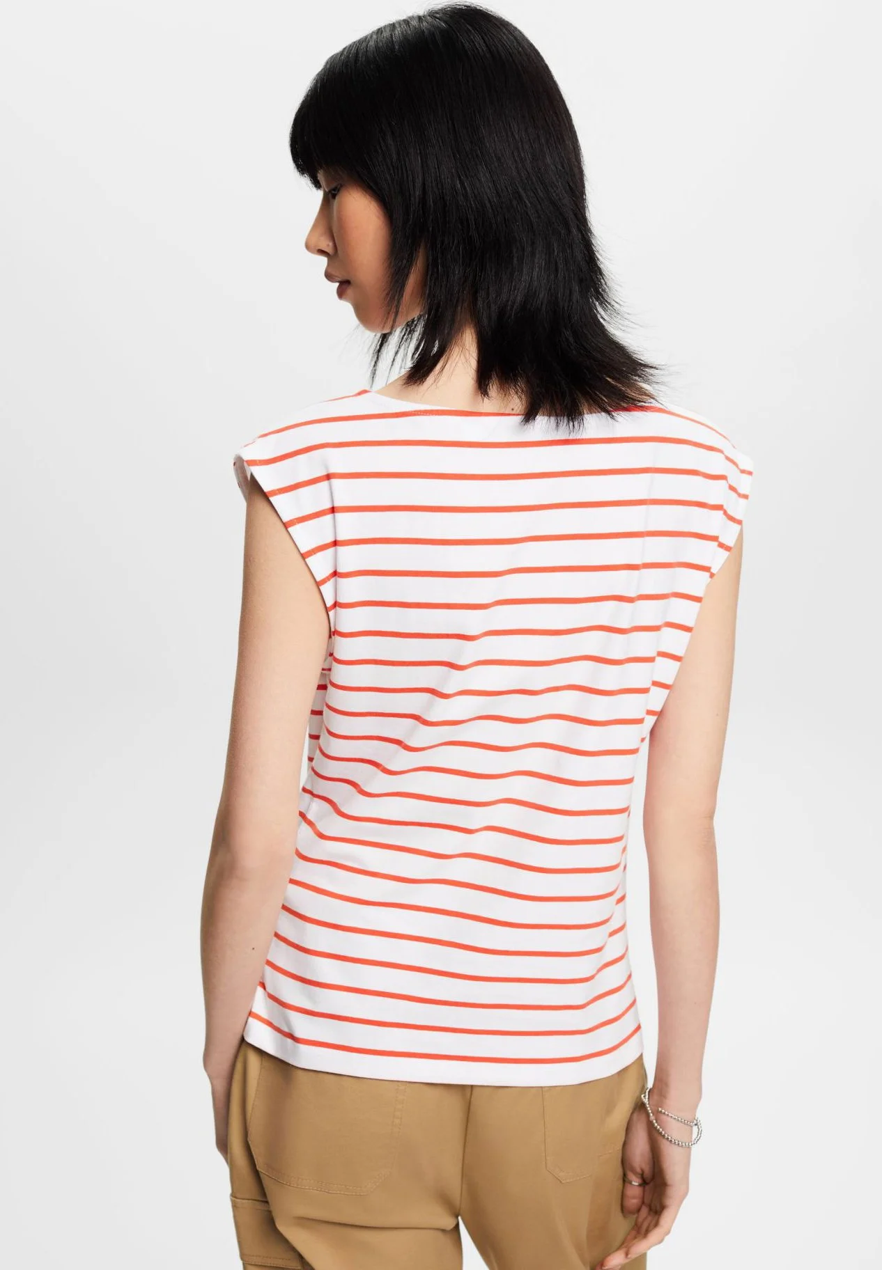 ESPRIT Sslv Stripe - T-Shirts Med Print - Orange Red 5 ESPRIT Sslv Stripe - T-Shirts Med Print - Orange Red - Bilde 3