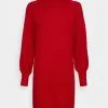 Edc By Esprit Wide Neck Dress - Strikket Kjole - Dark Red