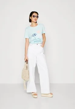 ESPRIT Tee - T-Shirts Med Print - Light Turquoise -ESPRIT Butikk 85b1e1a9c74f486b94be320a001fdbf7