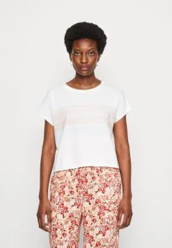 Edc By Esprit Crop Inside - T-Shirts Med Print - White
