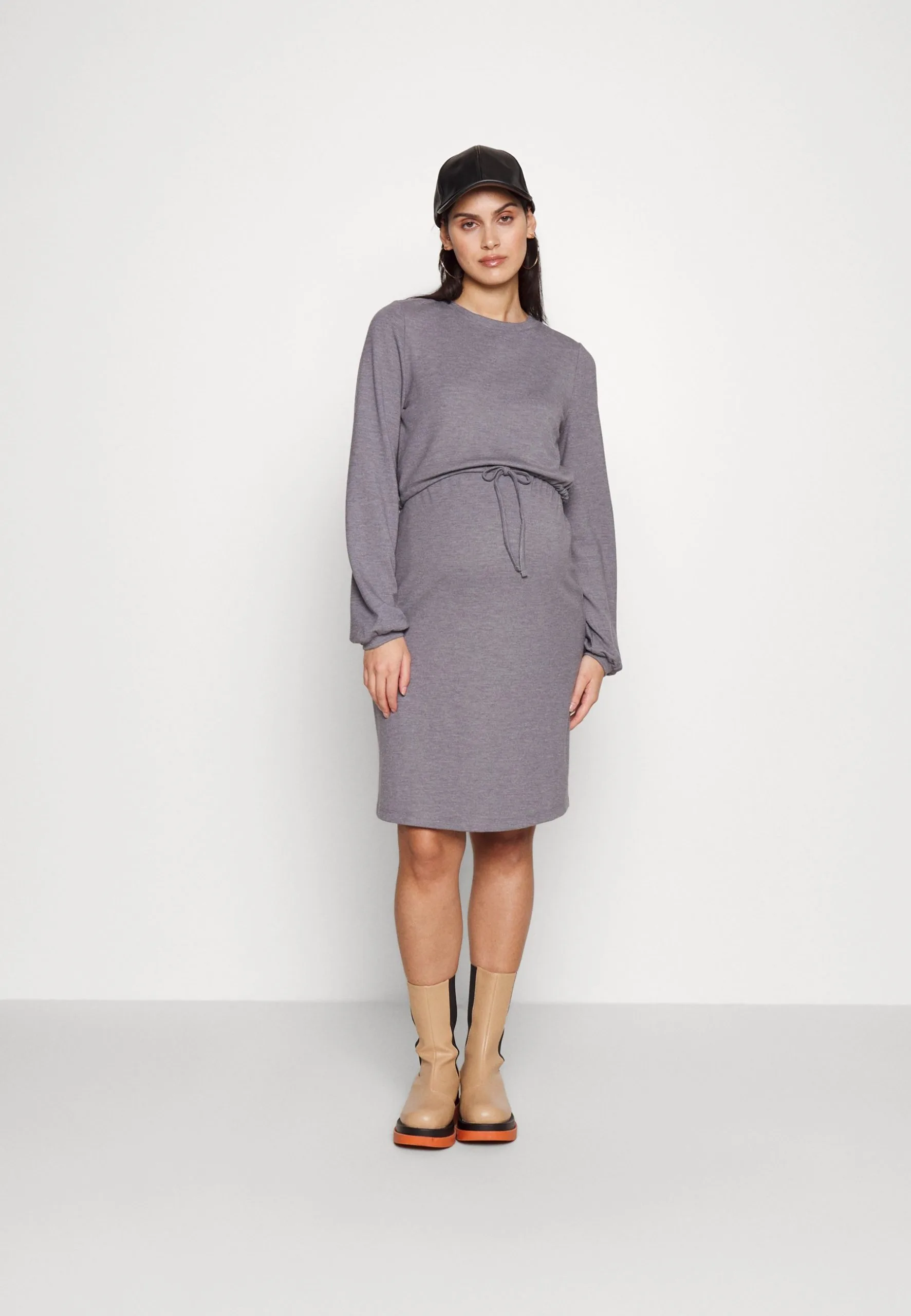 Dress Nursing Long Sleeve - Kjole - Medium Grey 4 Dress Nursing Long Sleeve - Kjole - Medium Grey - Bilde 2