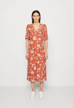 ESPRIT Dress - Skjortekjole - Coral Orange