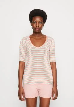 Edc By Esprit Key Shape - T-Shirts Med Print - Coral Orange