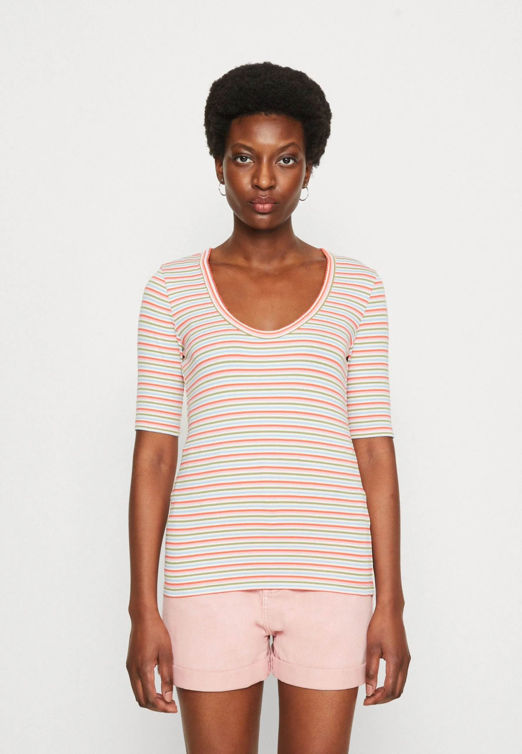 Edc By Esprit Key Shape - T-Shirts Med Print - Coral Orange 3 Edc By Esprit Key Shape - T-Shirts Med Print - Coral Orange