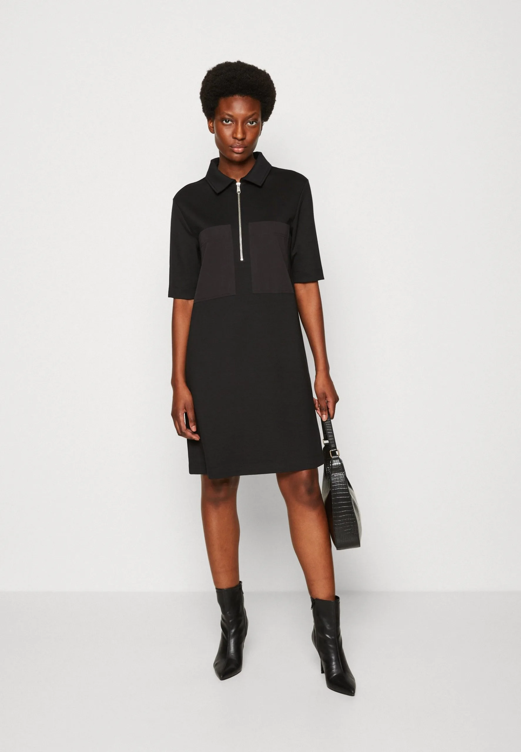 ESPRIT Zip Dress - Jerseykjole - Black 4 ESPRIT Zip Dress - Jerseykjole - Black - Bilde 2