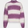Edc By Esprit Mock Neck Strip - Strikkegenser - Violet