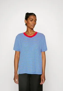 ESPRIT Striped Core - T-Shirts Med Print - Blue