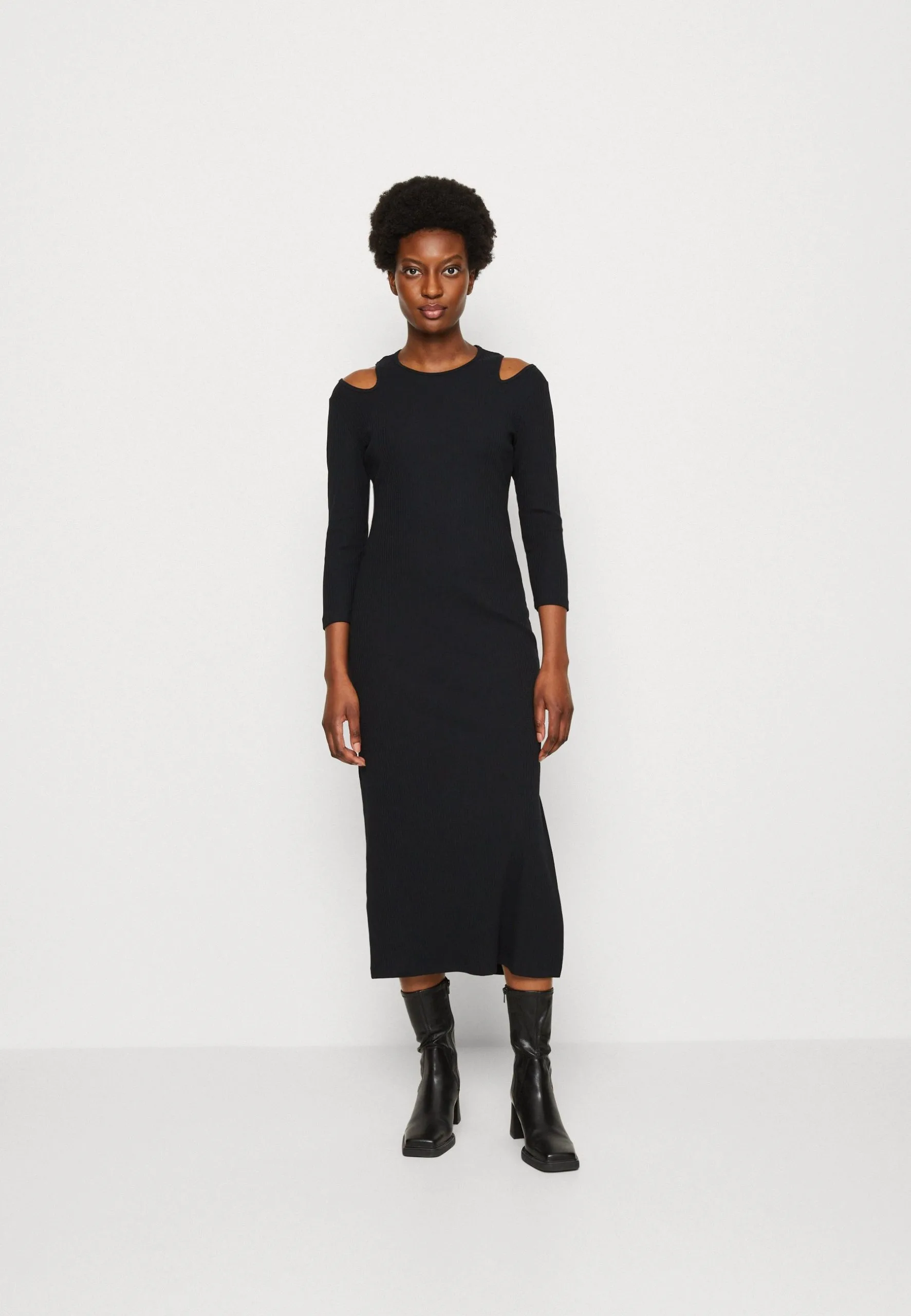 Edc By Esprit Strikket Kjole - Black 3 Edc By Esprit Strikket Kjole - Black