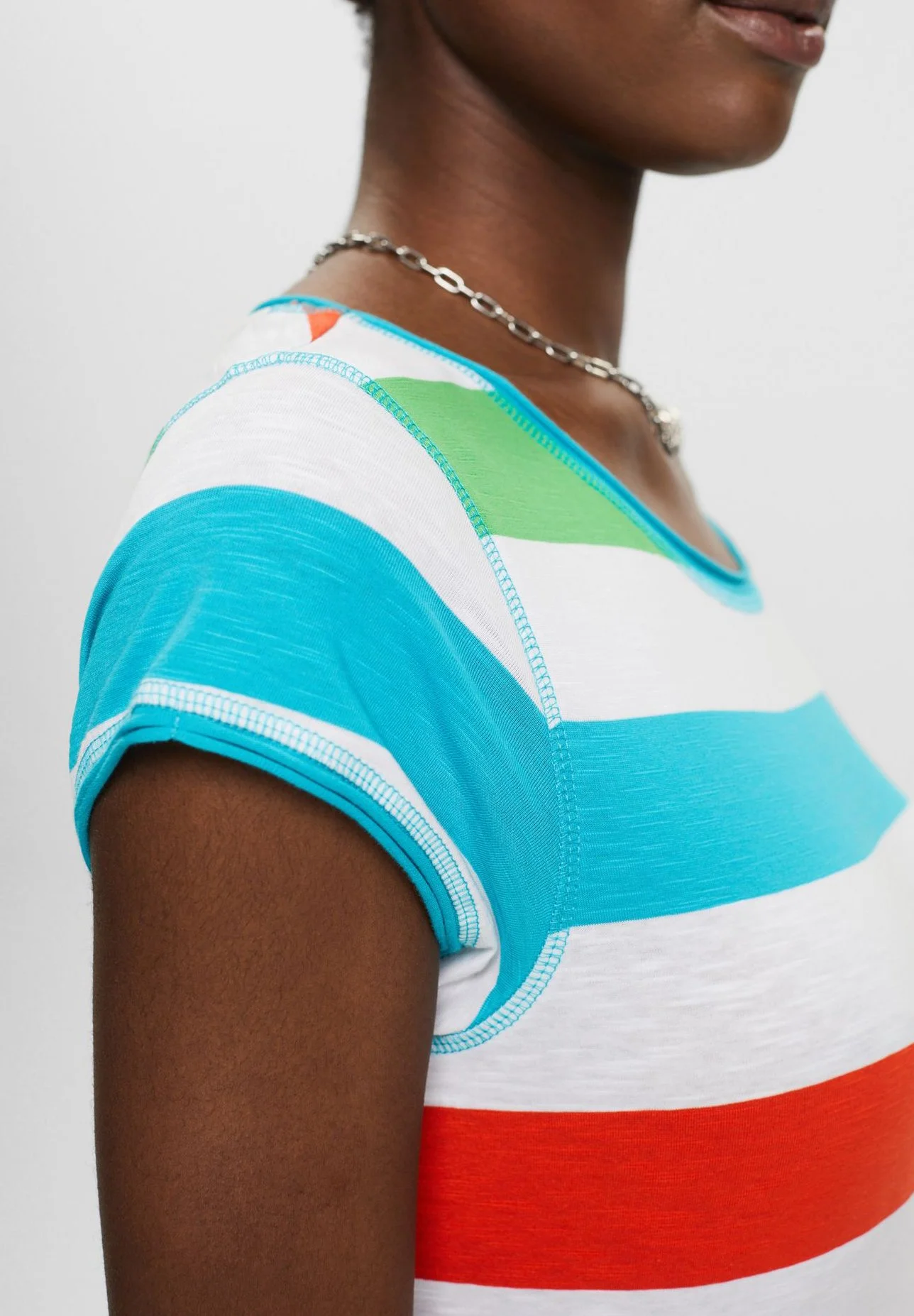 ESPRIT Striped Core Slub - T-Shirts Med Print - White 7 ESPRIT Striped Core Slub - T-Shirts Med Print - White - Bilde 5