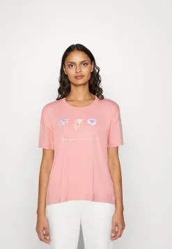 Edc By Esprit T-Shirts Med Print - Pink