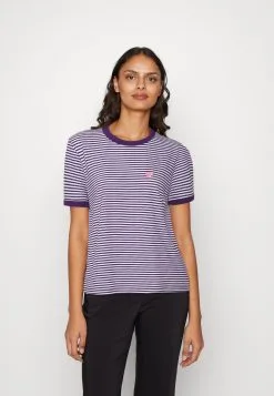 Edc By Esprit Tee - T-Shirts Med Print - Dark Purple