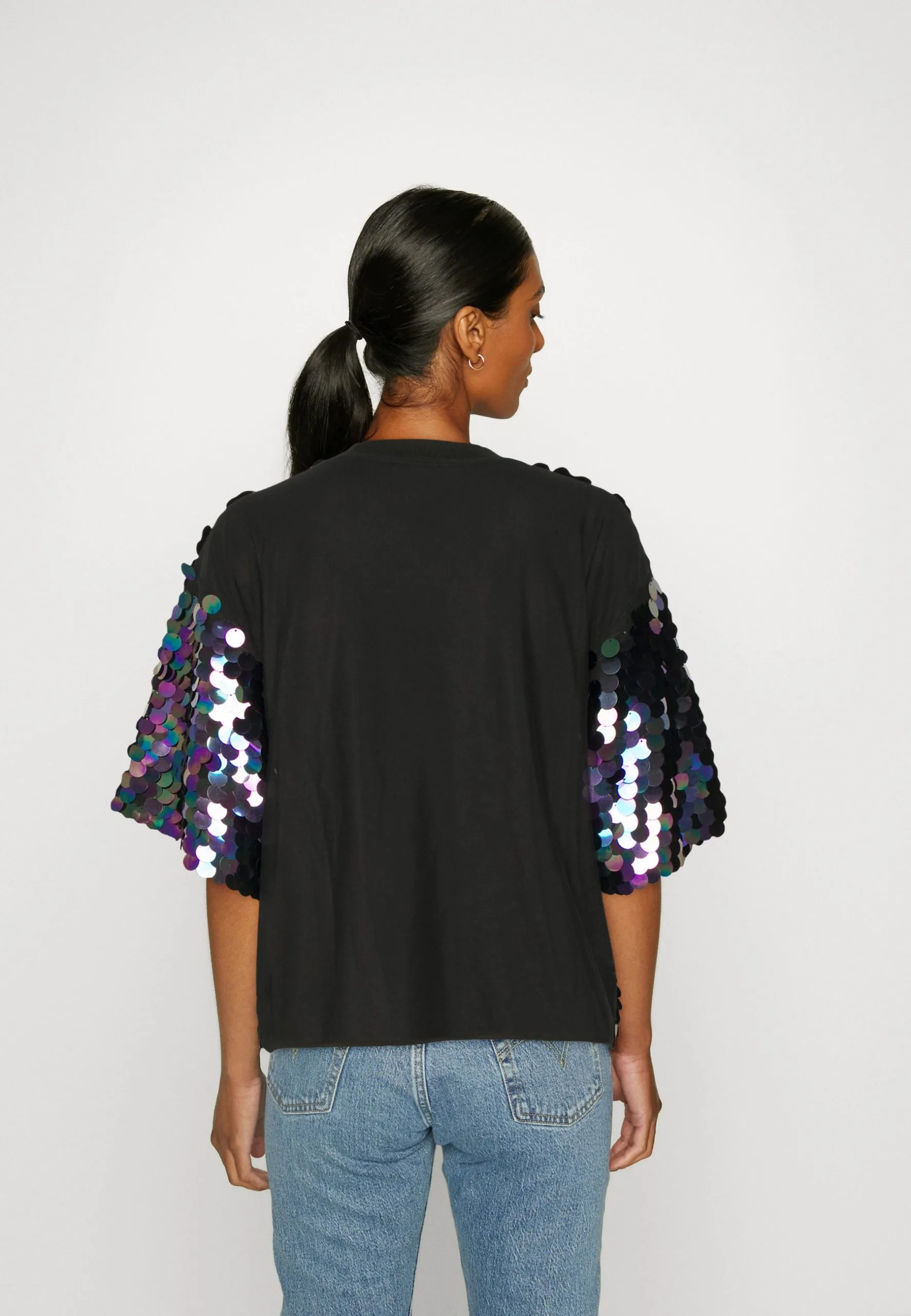 Edc By Esprit Sequins - T-Shirts Med Print - Black 5 Edc By Esprit Sequins - T-Shirts Med Print - Black - Bilde 3
