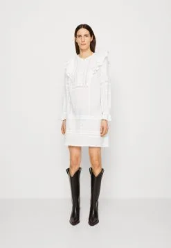 ESPRIT Embro Stripe - Skjortekjole - White