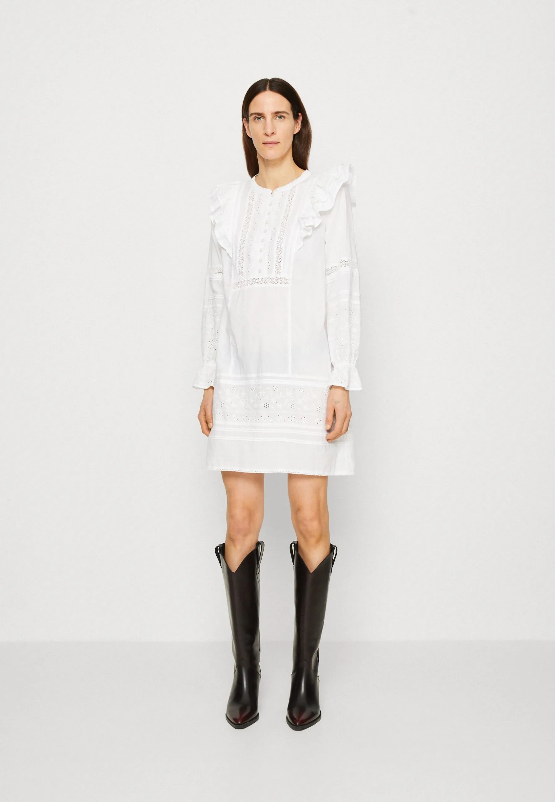 ESPRIT Embro Stripe - Skjortekjole - White 3 ESPRIT Embro Stripe - Skjortekjole - White