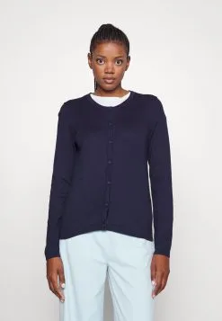 Edc By Esprit Basic Crewneck- Cardigan - Navy