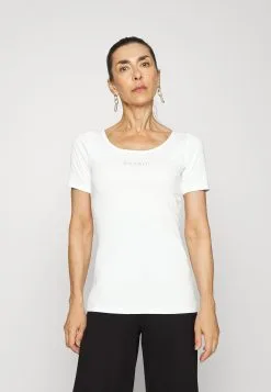 ESPRIT T-Shirts Med Print - White