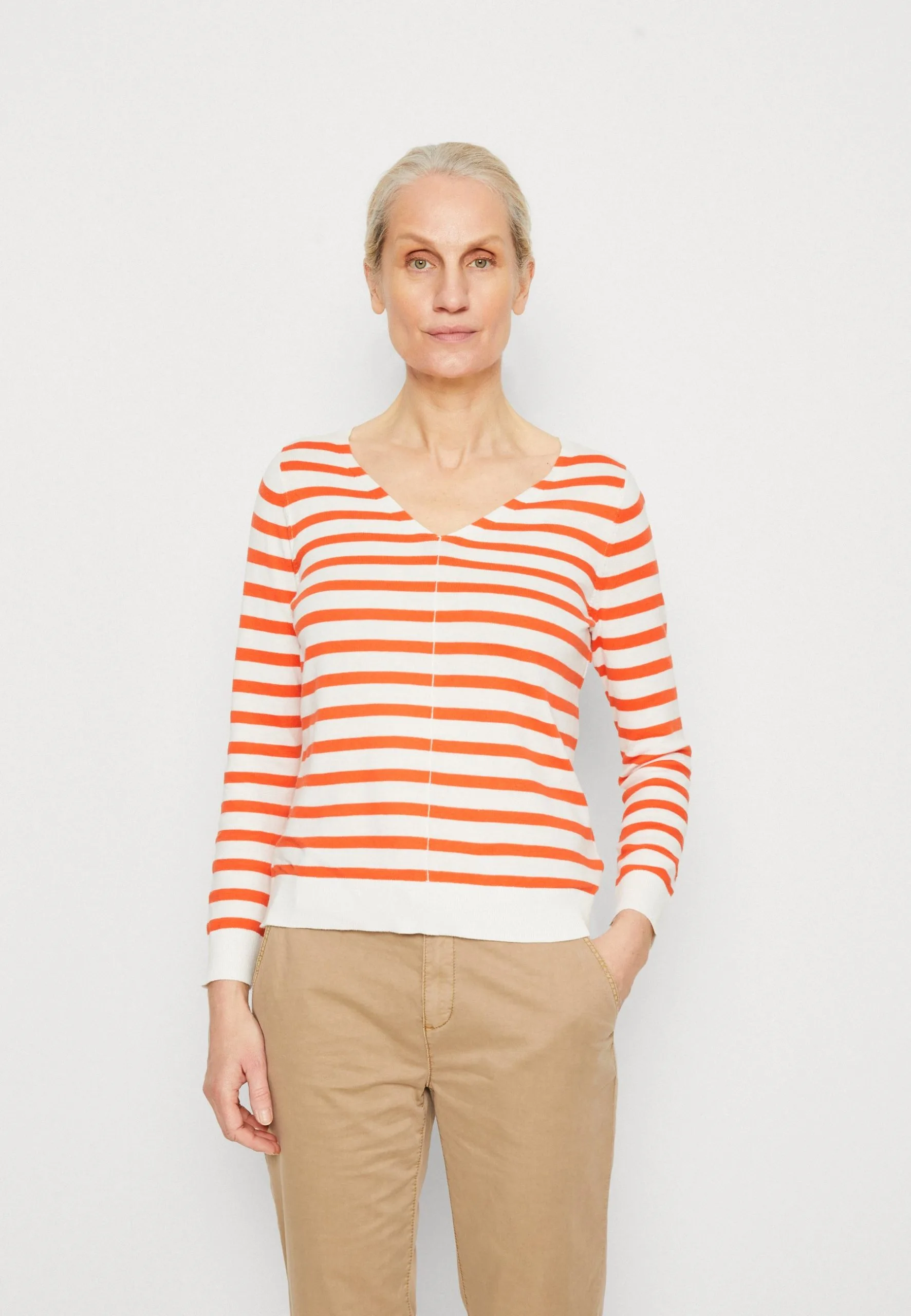ESPRIT V Neck - Strikkegenser - Orange Red 3 ESPRIT V Neck - Strikkegenser - Orange Red