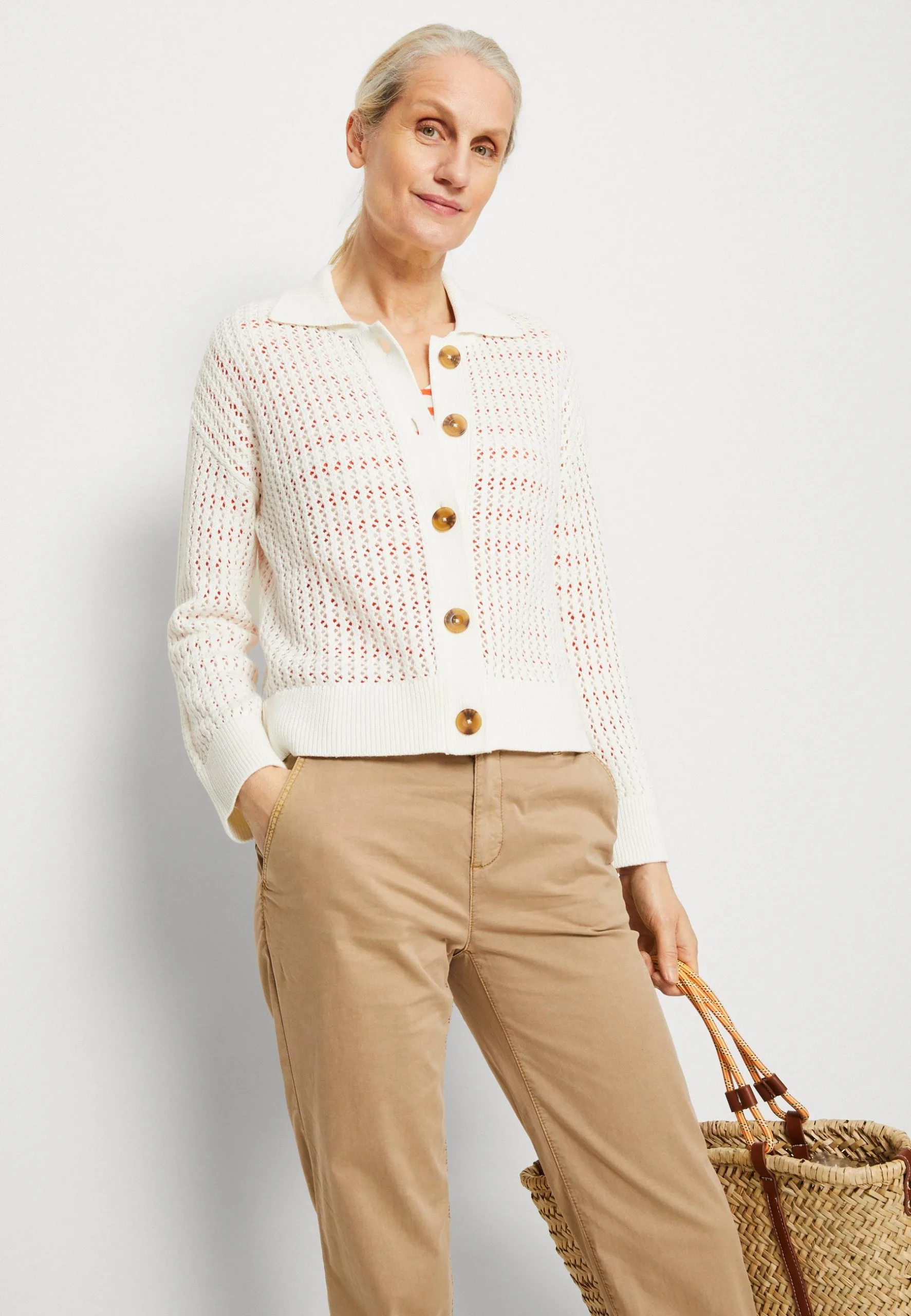ESPRIT Struct Card - Cardigan - Off White 6 ESPRIT Struct Card - Cardigan - Off White - Bilde 4