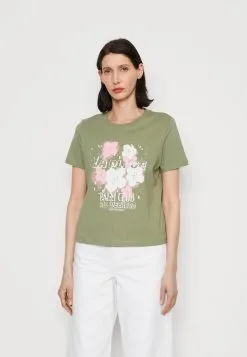 Edc By Esprit Tee - T-Shirts Med Print - Light Khaki