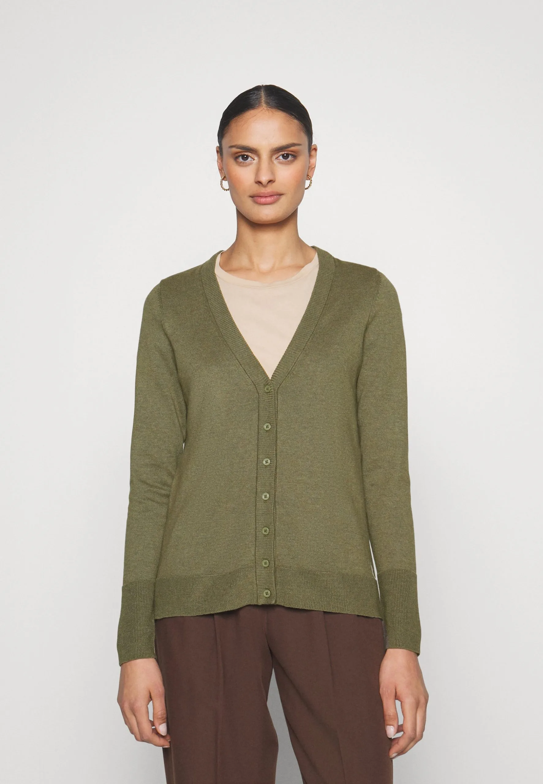 ESPRIT Button Cardigan - Cardigan - Khaki Green 3 ESPRIT Button Cardigan - Cardigan - Khaki Green
