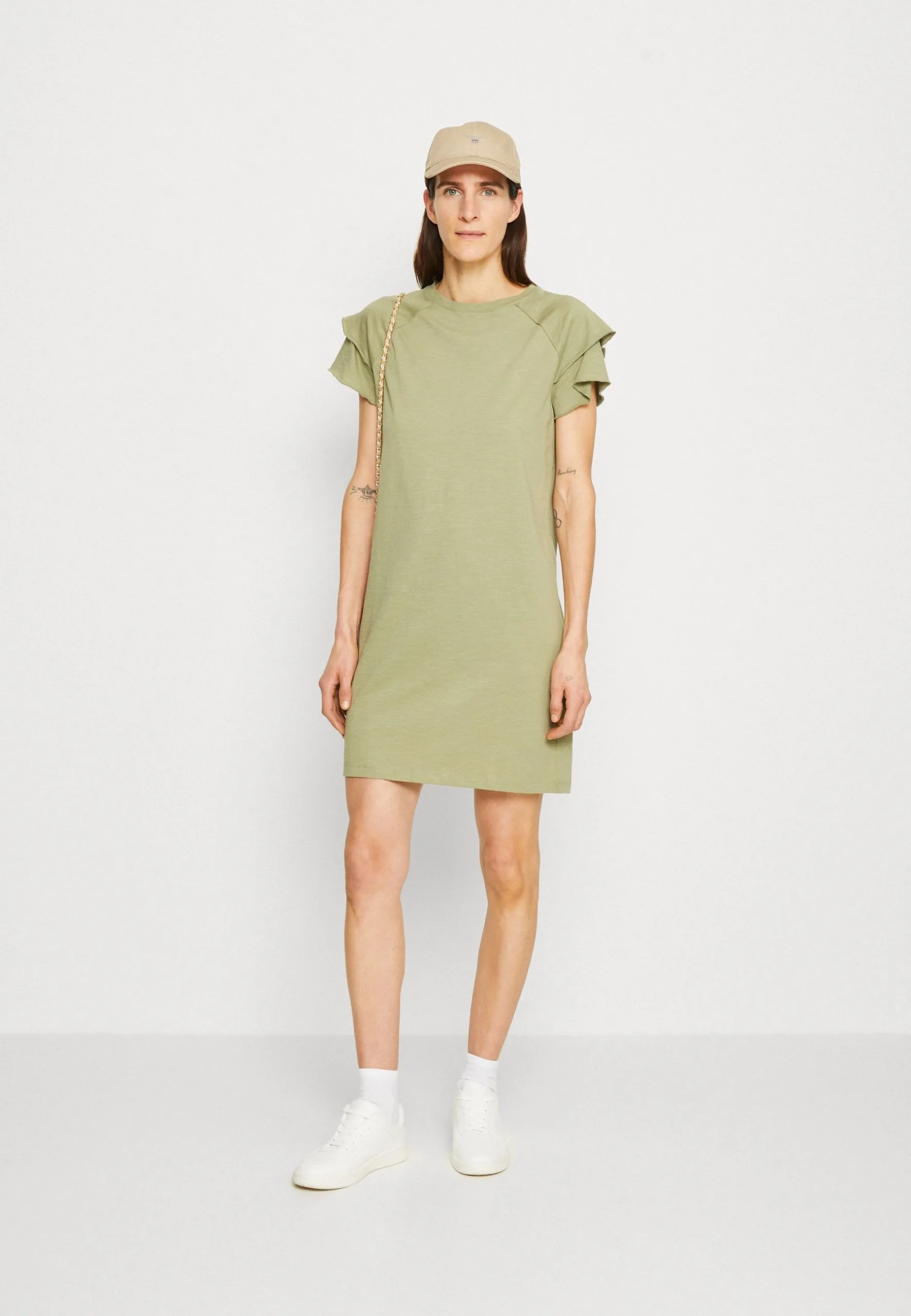 Edc By Esprit Volant - Jerseykjole - Light Khaki 4 Edc By Esprit Volant - Jerseykjole - Light Khaki - Bilde 2