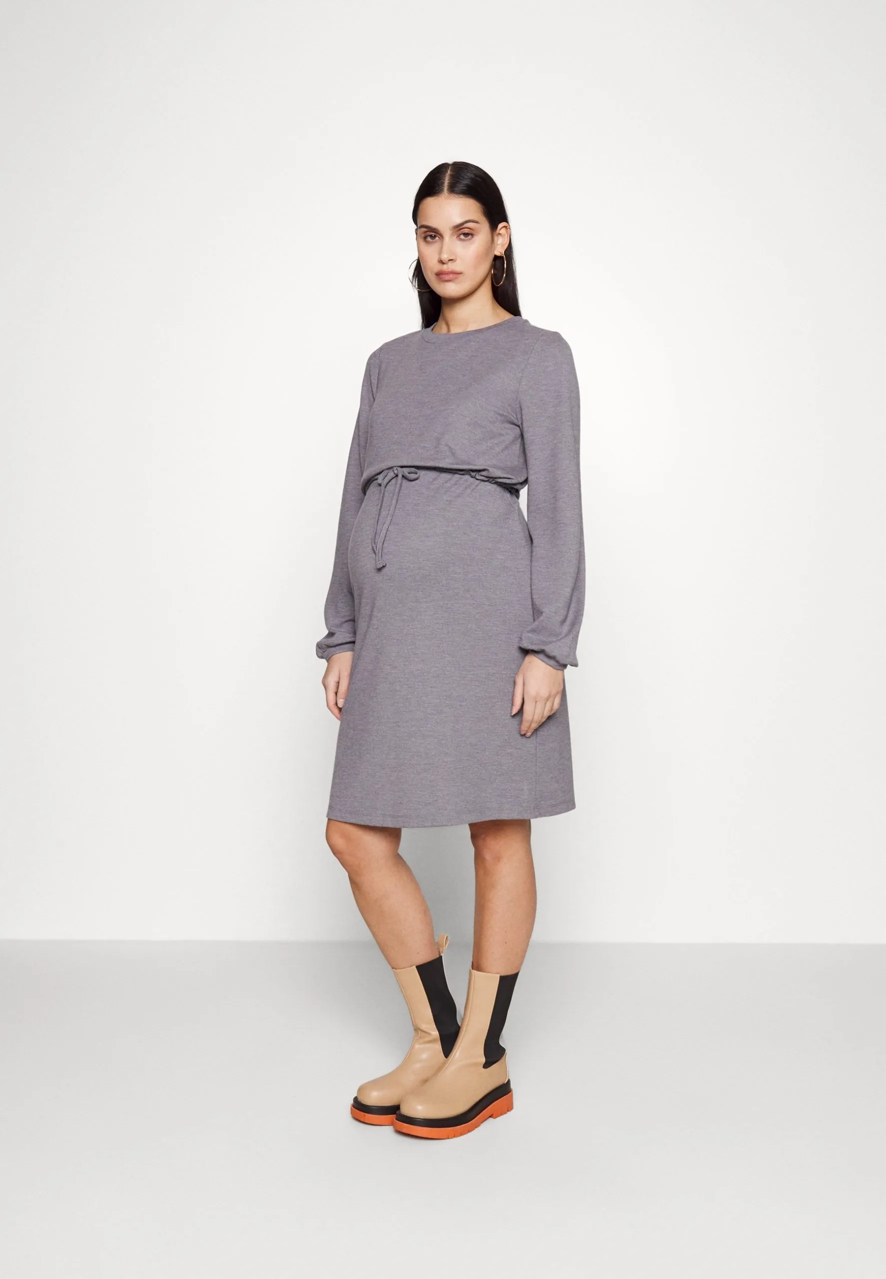 Dress Nursing Long Sleeve - Kjole - Medium Grey 3 Dress Nursing Long Sleeve - Kjole - Medium Grey