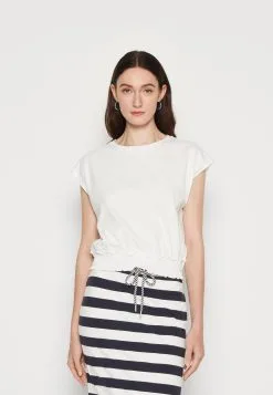 Edc By Esprit Bubble Hem - T-Shirts Med Print - Off White