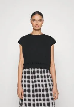 Edc By Esprit Bubble Hem - T-Shirts Med Print - Black