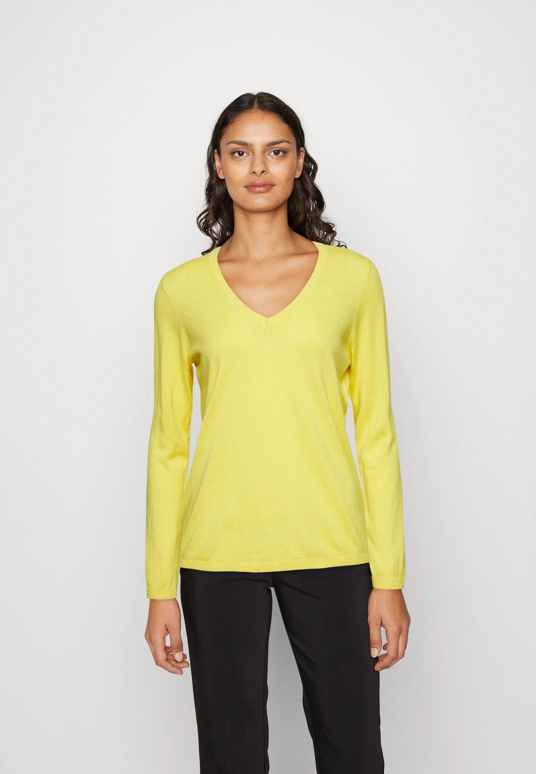 Edc By Esprit V Neck- Strikkegenser - Yellow 3 Edc By Esprit V Neck- Strikkegenser - Yellow