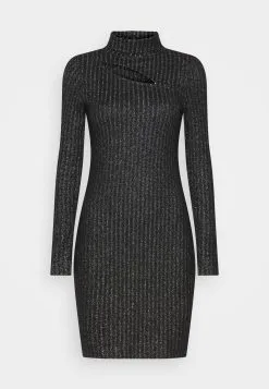 Edc By Esprit Lurex- Strikket Kjole - Black