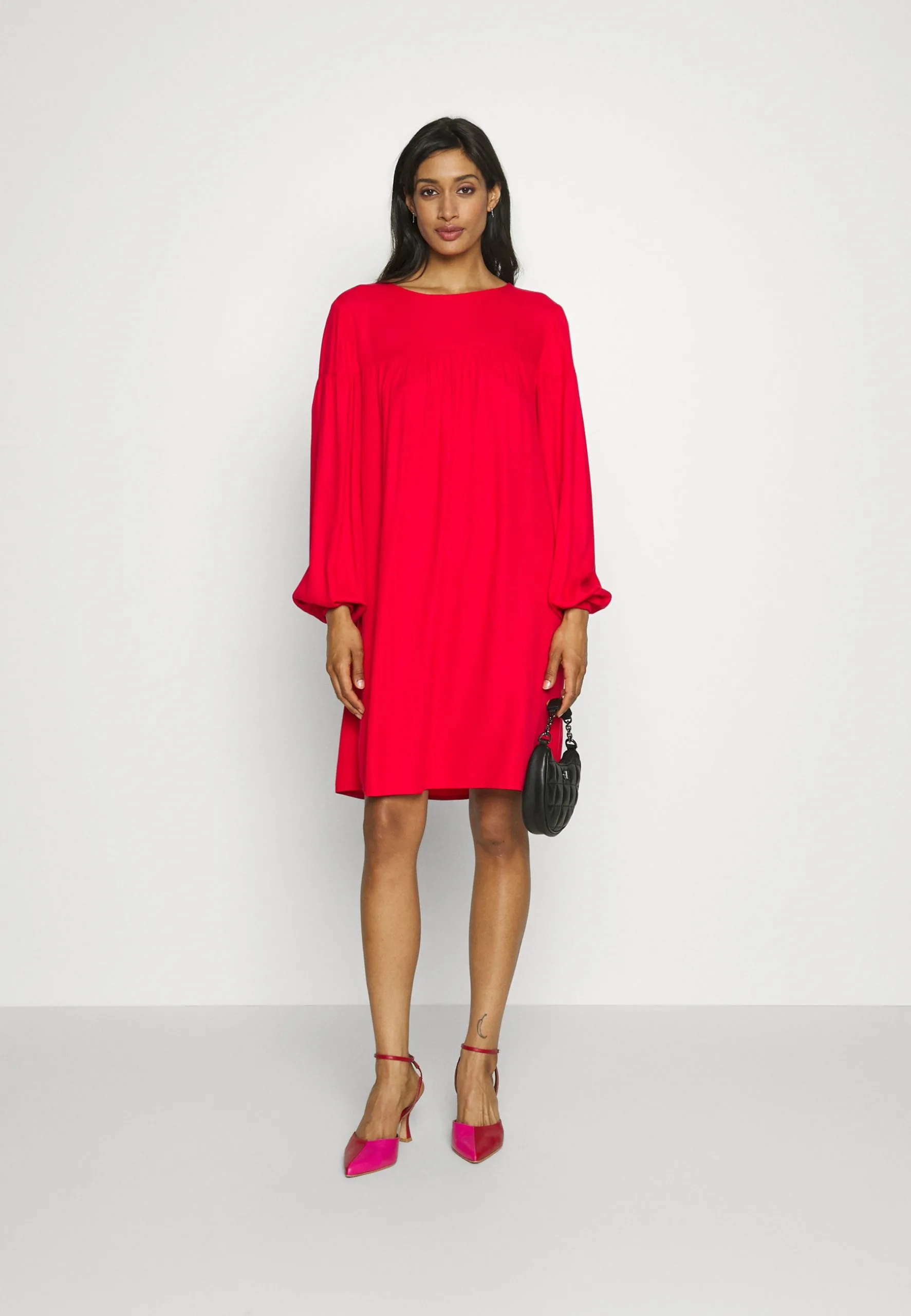 Edc By Esprit Easy Care Dress - Kjole - Dark Red 4 Edc By Esprit Easy Care Dress - Kjole - Dark Red - Bilde 2